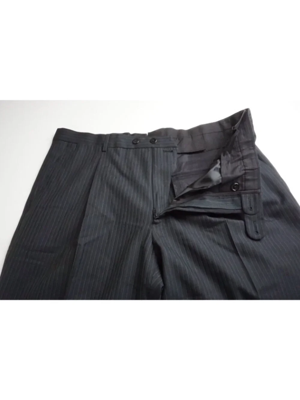 Sartoria Partenopea Charcoal Striped Wool 2 Pc Suit Jacket Pant 56R EU NEW